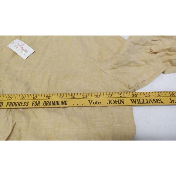 Linea Donna Top Womens Plus 3X Yellow Nwt Linen Blend - Picture 6 of 7